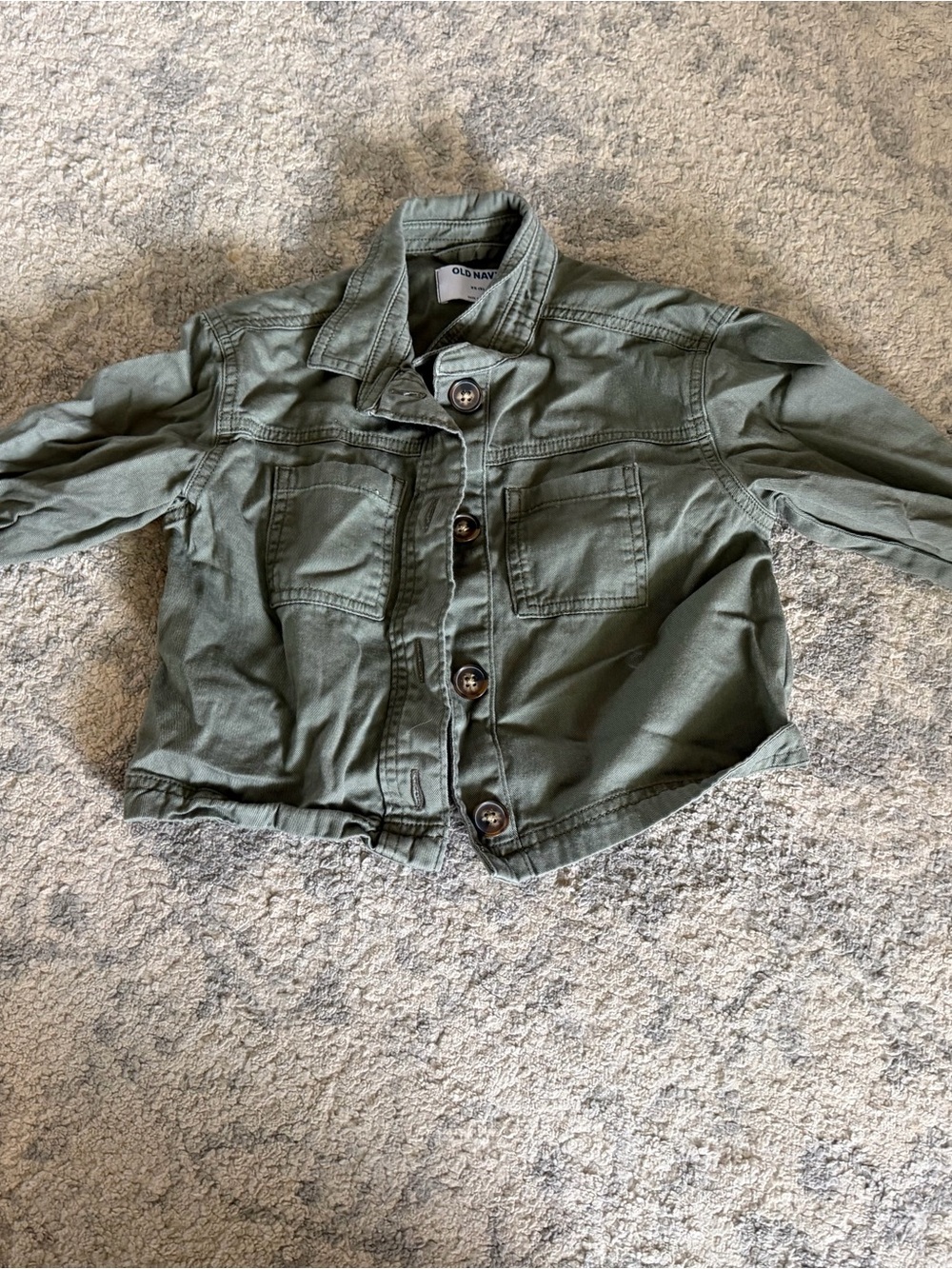 Old Navy Kids Olive Utility Button-Front Jacket